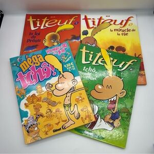 Titeuf French book set of 4 animated series hardcover large vintage 2000 Glenat